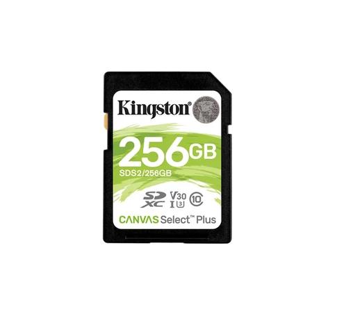KINGSTON Memóriakártya SDXC 256GB Canvas Select Plus 100R C10 UHS-I U3 V30