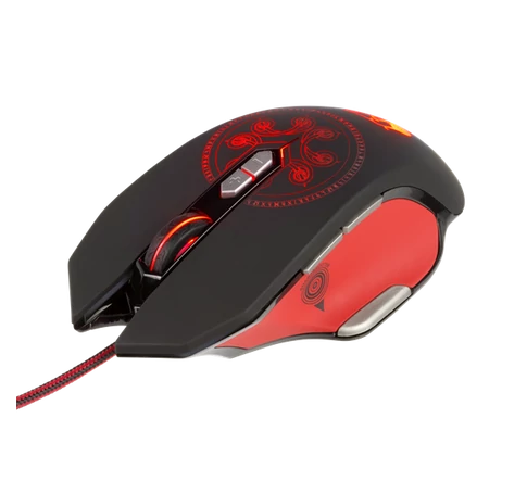 KONIX - DRAKKAR PC Heimdall Egér Vezetékes Gaming 4000DPI, Fekete-Piros