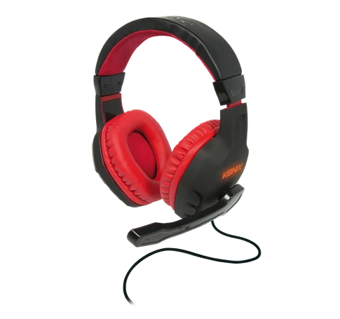 KONIX - DRAKKAR PC Skald 2.0 Fejhallgató Vezetékes Gaming Stereo Mikrofon, Fekete-Piros