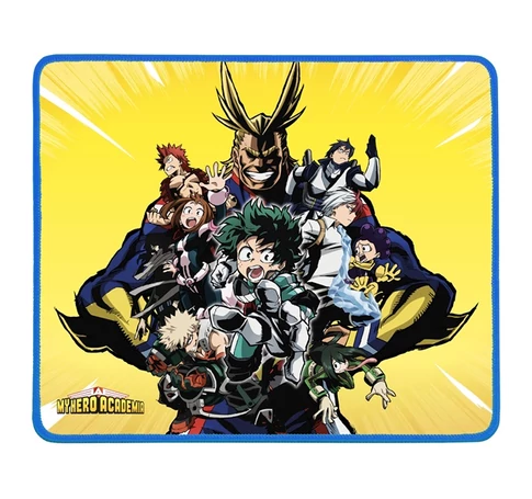 KONIX - MY HERO ACADEMIA "U.A 1.A" Gaming Egérpad 320x270mm, Sárga-Mintás