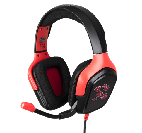 KONIX - NARUTO "Akatsuki" 2.0 Fejhallgató Vezetékes Gaming Stereo Mikrofon, Fekete-Piros