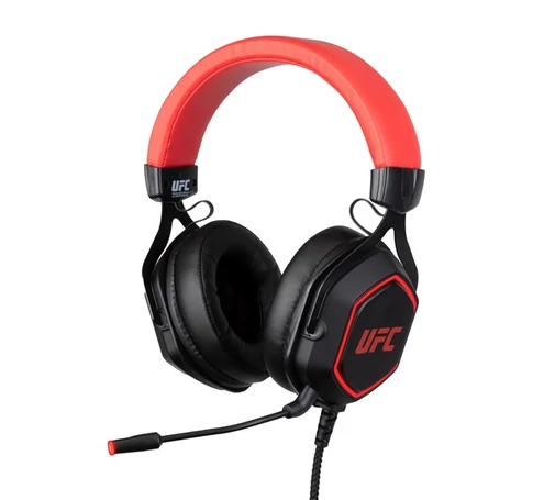 KONIX - UFC 7.1 Fejhallgató Vezetékes Gaming Stereo Mikrofon, Fekete-Piros