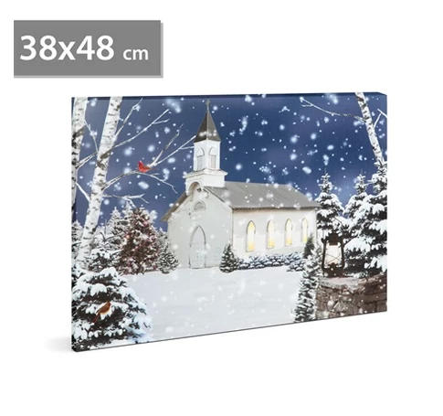 Family Christmas 58473 LED FALI KÉP 48 X 38 CM