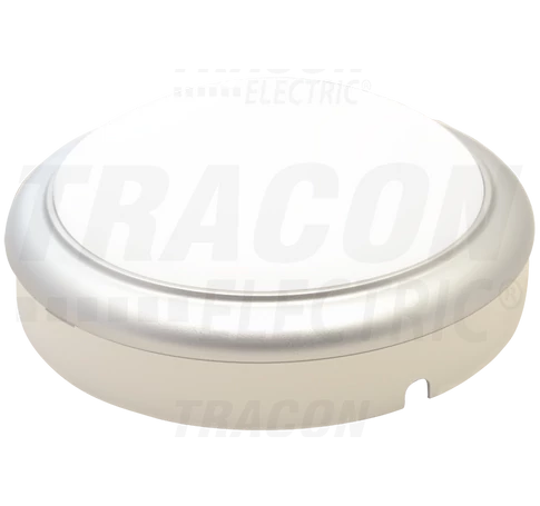 Műanyag házas LED hajólámpa ezüst kerettel, kerek  230 V, 50 Hz, 15 W, 4000 K, 1050 lm, IP54, ABS+PC, EEI=G