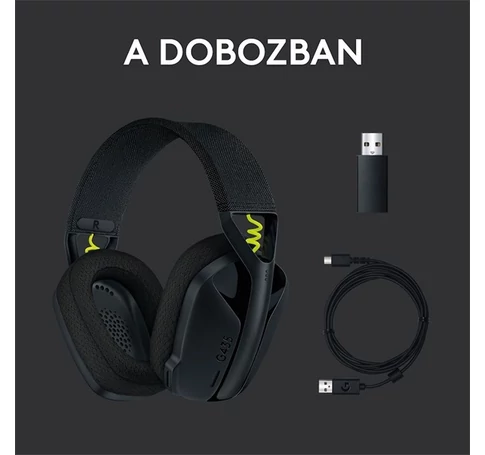 LOGITECH Fejhallgató 2.0 - G435 Vezeték Nélküli Gaming Mikrofonos , Fekete