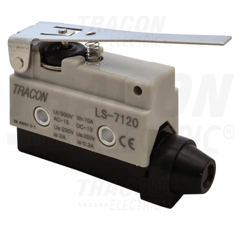 Helyzetkapcsoló, rugószáras  1xCO, 2A/230V AC-15, 0,3A/250V DC-13, 65mm, IP40