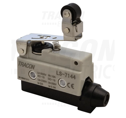 Helyzetkapcsoló, rugószáras-csuklógörgő  1xCO, 2A/230V AC-15, 0,3A/250V DC-13, 47mm, IP40