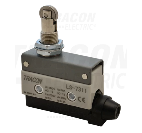 Helyzetkapcsoló, görgős  1xCO, 2A/230V AC-15, 0,3A/250V DC-13, IP40