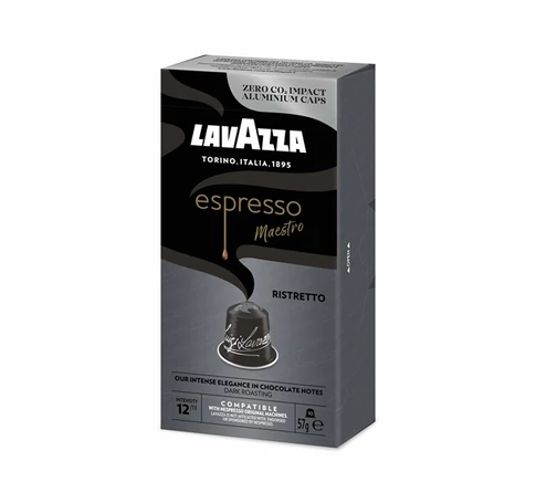 LAVAZZA Ristretto Nespresso kompatibilis alumínium kapszula csomag 10 db x 5.7g, intenzitás: 12/13