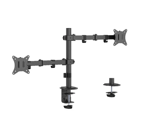 Gembird MA-D2-03 Adjustable desk mounted double monitor arm, 17”-32”, black