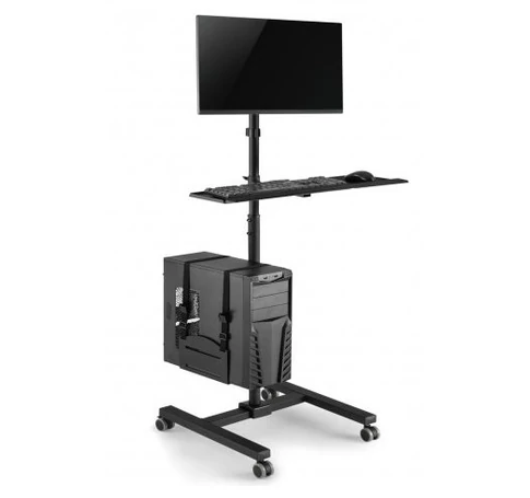 Maclean professional stand, mobile computer station on wheels, max 17"-32", max 20kg, MC-793