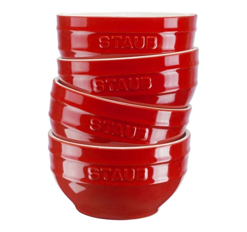 Staub Ceramique Bowl set 0.4 L Round Ceramic Red 4 pc(s)
