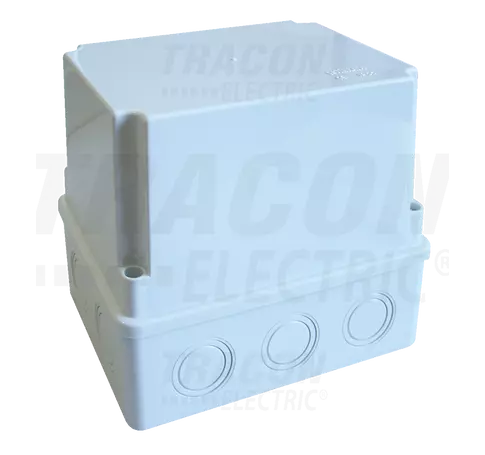 Műanyag doboz, kikönnyített, világos szürke, teli fedéllel  80×120×120mm, IP55