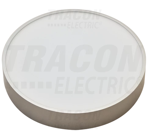 Műanyag búrás falon kívüli LED lámpatest ezüst peremmel  230 V, 50 Hz, 16 W, 1200 lm, 3000 K, D=205mm,EEI=G