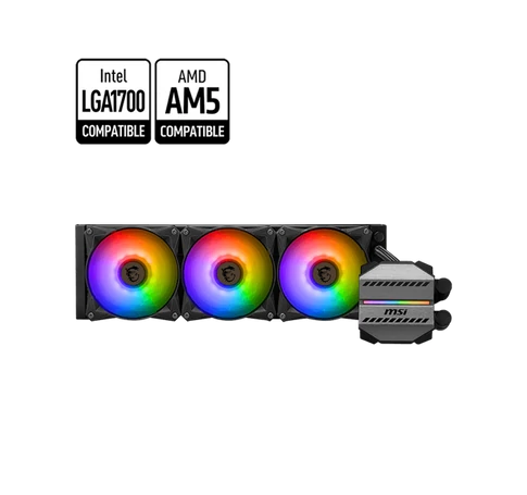 MSI CPU hűtő Coreliquid M360 3xARGB (vízhűtés), Univerzális