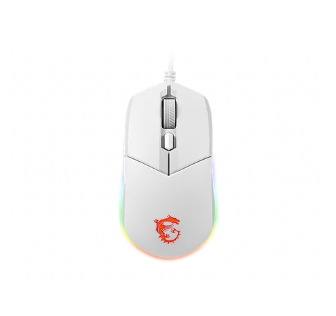 MSI ACCY Clutch GM11 symmetrical design Optical GAMING Wired Mouse, White