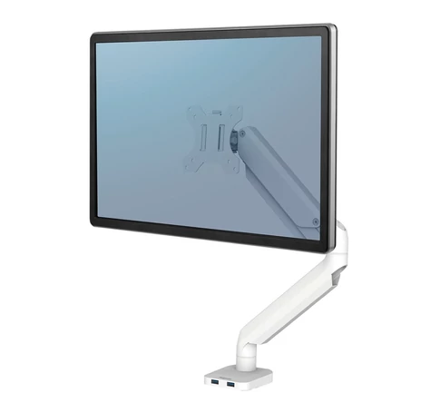 Fellowes Ergonomics Arm for 1 Monitor Platinum Series, White