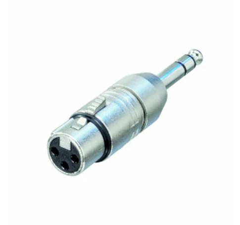 XLR-Adapter 6.35 mm-es Dugó - XLR 3-Pólusú Aljzat Ezüst