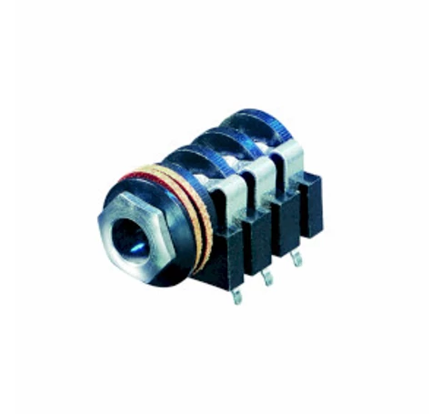 Sztereó Csatlakozó 6.35 mm Aljzat Fekete