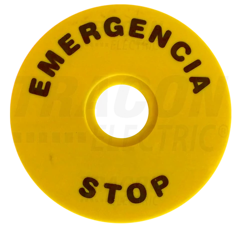 EMERGENCY STOP lap  d=90mm; h=2mm; ABS
