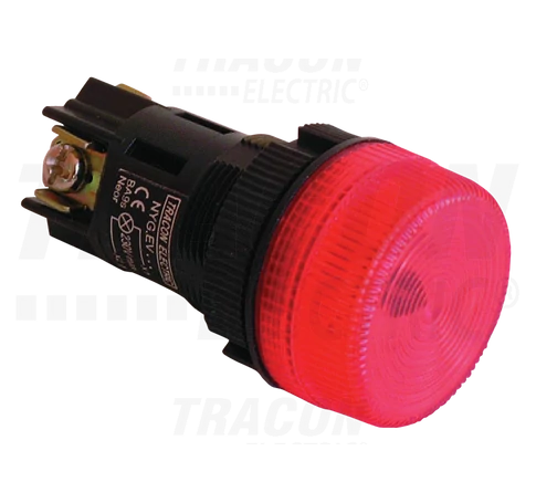 Tokozott jelzőlámpa, műanyag testű, kék  0,4A/250V AC, d=22mm, IP44, NYGI230