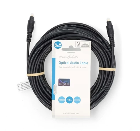 Nedis CAGL25000BK100 optikai audio kábel, TosLink dugó, hossz 10m