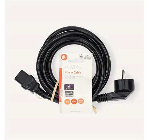 Nedis CEGL10015BK30 táp kábel IEC-320-C13, 3 x 1,5 mm, hossz 3m (IEC320-C13)