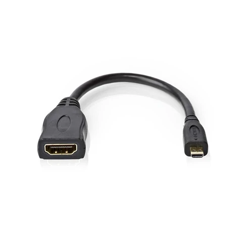 Nedis kábel CVGP34790BK02 micro HDMI - HDMI adapter, 4K@30Hz, 10.2 Gbps, 0.20 m