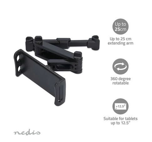 Nedis TCMT210BK autós tablet / telefon tartó konzol 4,7 - 12,5", fejtámlára