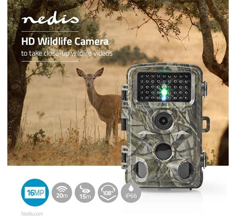 Nedis WCAM150GN vadkamera, 1080p@30fps | 16,0 MPixel | 5 MPixeles CMOS | IP56, mozgásérzékelő