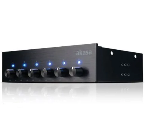 Akasa AK-FC-08BKV2 fan speed controller 6 channels Black