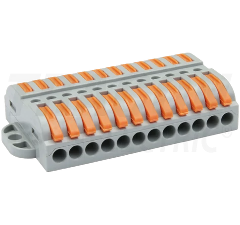 Csavar nélküli vezetékösszekötő, toldó, nyitható  0,5-4mm2, 32A, 400VAC 12P