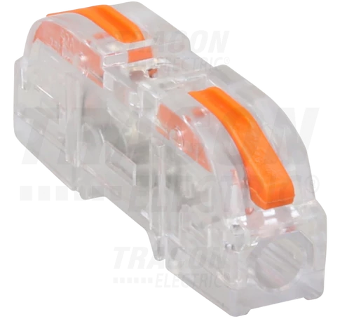 Csavar nélküli vezetékösszekötő, toldó, nyitható, átlátszó  0,5-4mm2, 32A, 400VAC 1P