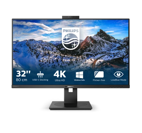 PHILIPS IPS monitor 31.5" 329P1H, 3840x2160, 16:9, 350cd/m2, 4ms, USB-C/4xUSB/DP/2xHDMI/LAN, hangszóró&webkamera
