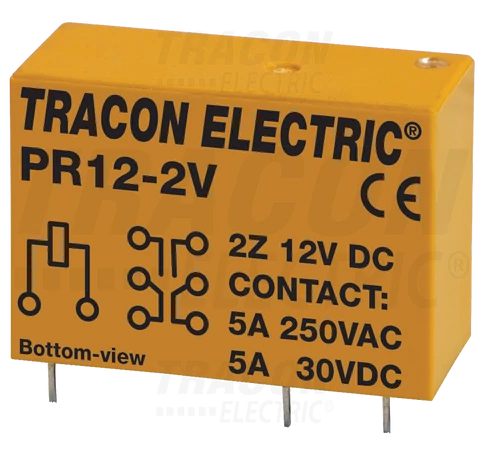 Print relé  12V DC / 2×CO (5A, 230V AC / 30V DC)