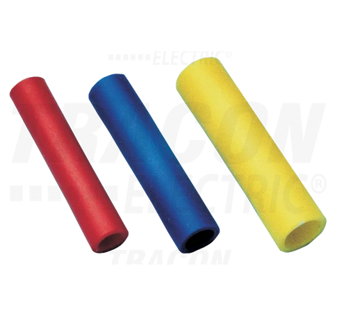 Szigetelt toldóhüvely, ónozott elektrolitréz, sárga  6mm2, (L=27mm, d1=4,1mm), PVC