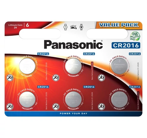 Panasonic CR2016 3V lítium gombelem 6db/csomag
