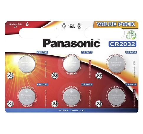 Panasonic CR2032 3V lítium gombelem 6db/csomag