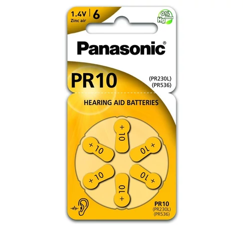 Panasonic PR-230(10)/6LB PR10 cink-levegő hallókészülék elem 6 db/csomag