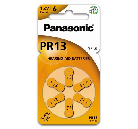 Panasonic PR-13(48)/6LB PR13 cink-levegő hallókészülék elem 6 db/csomag