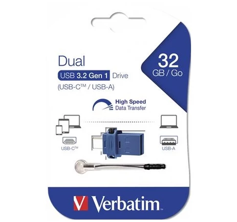 Verbatim 49966 PENDRIVE, 32GB, USB 3.2+USB-C ADAPTER