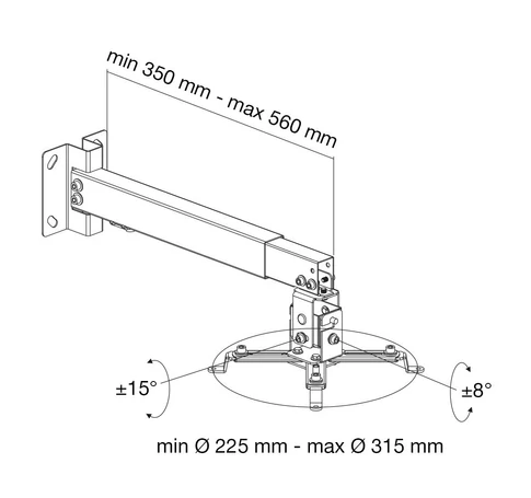 Techly ICA-PM 16 project mount Wall/ceiling Silver