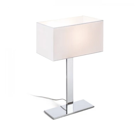 PLAZA M asztali lámpa fehér króm 230V E27 42W