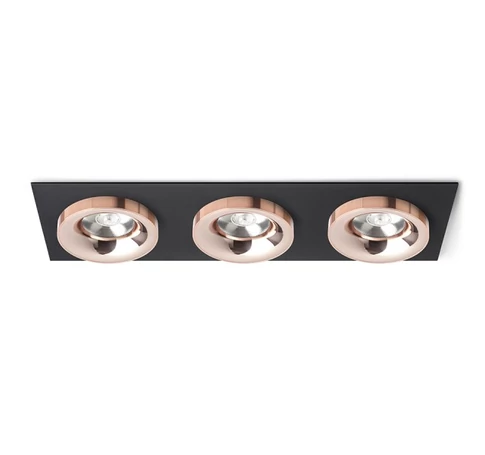 SHARM SQ III süllyesztett lámpa fekete réz/réz 230V LED 3x10W 24° 3000K