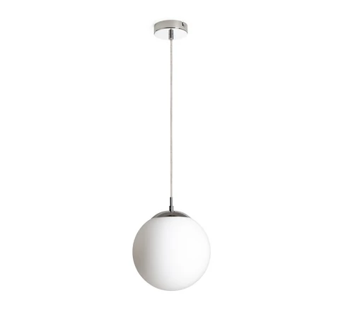 LUNA 25 függő lámpa opál üveg/króm 230V LED E27 15W