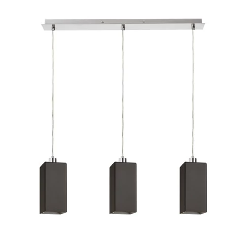 LIZ III 60 függő lámpa fekete üveg/matt nikkel 230V LED E27 3x11W