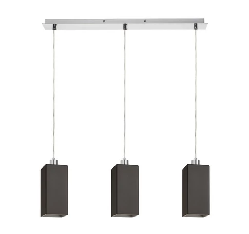 LIZ III 60 függő lámpa fekete üveg/króm 230V LED E27 3x11W