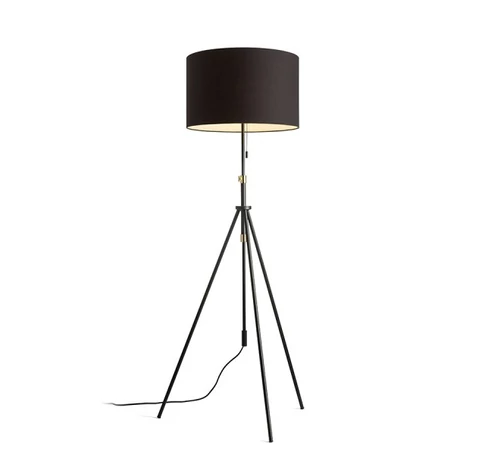 LUTON/RON 55 állólámpa Polycotton fekete/fekete/fém 230V LED E27 11W