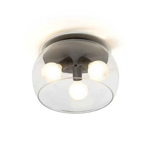 AMANDA mennyezeti lámpa matt fekete tiszta üveg 230V LED E27 3x15W