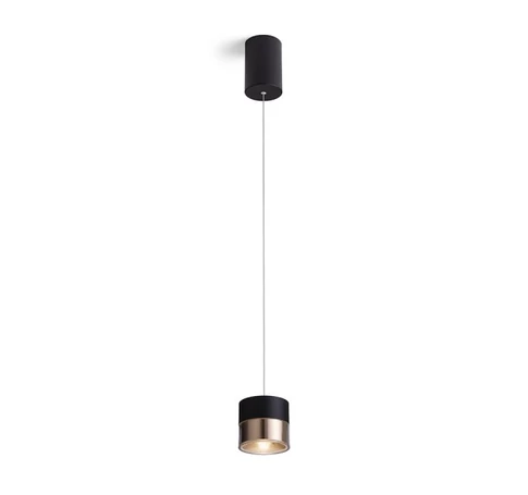 JUNIPER függő behúzható fekete/aranysárga  230V LED 15W 36°  3000K